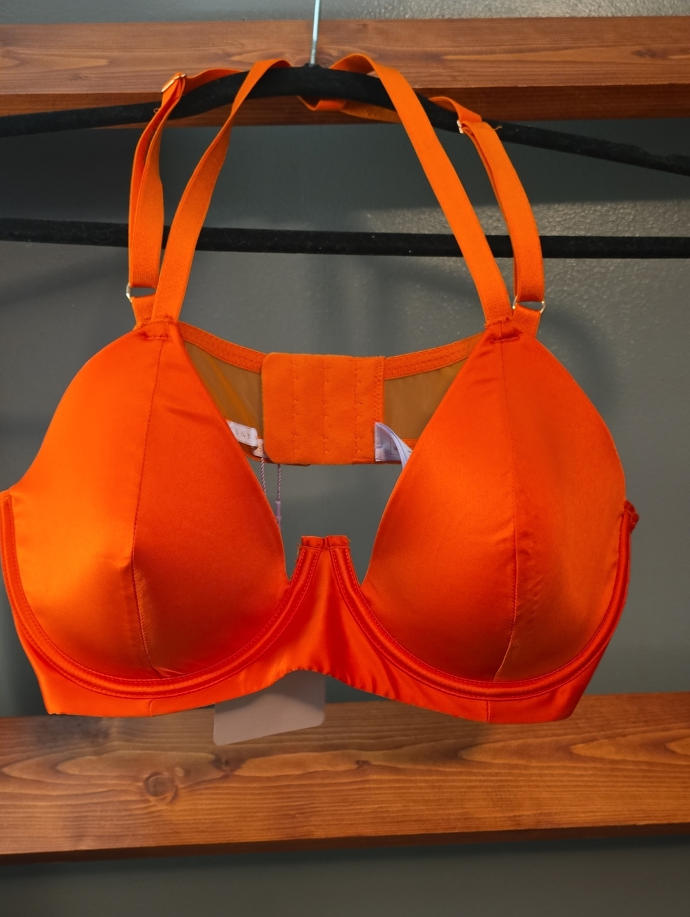Savage X Fenty Bright Orange Satin Underwire Bra 38C